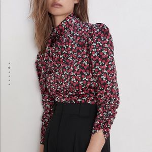 Zara Red Rose Top